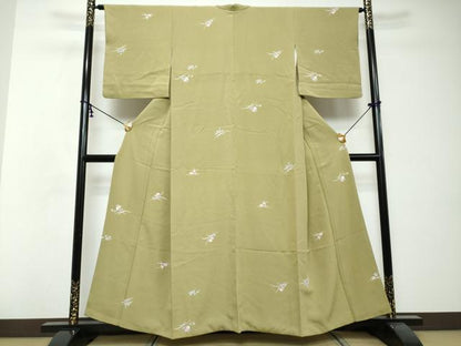 平和屋着物●上質な小紋　友禅　草花文　正絹　逸品　DABI2759ud