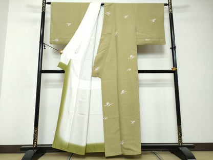 平和屋着物●上質な小紋　友禅　草花文　正絹　逸品　DABI2759ud