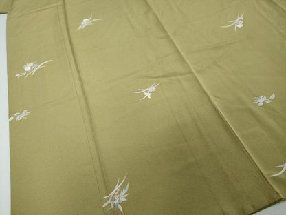 平和屋着物●上質な小紋　友禅　草花文　正絹　逸品　DABI2759ud