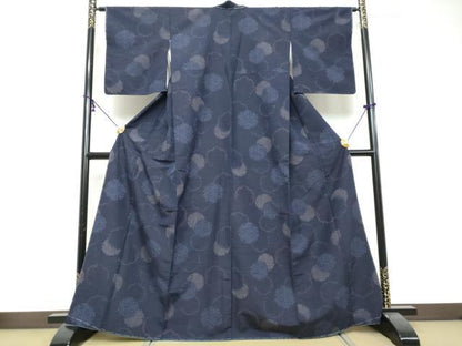 平和屋着物●上質な紬　雪輪文　やまと誂製　正絹　逸品　未使用　DABI2760ud