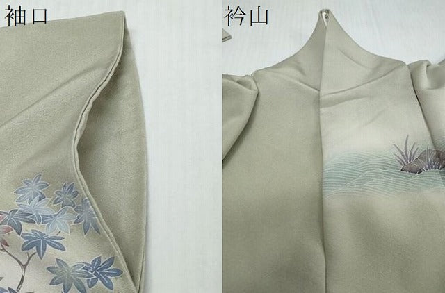 平和屋着物●訪問着　友禅　作家物　流水人物風景文　暈し染め　金彩　正絹　逸品　DABI2764ud