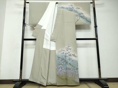 平和屋着物●訪問着　友禅　作家物　流水人物風景文　暈し染め　金彩　正絹　逸品　DABI2764ud