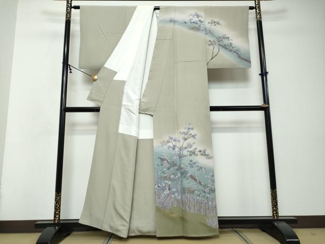 平和屋着物●訪問着　友禅　作家物　流水人物風景文　暈し染め　金彩　正絹　逸品　DABI2764ud