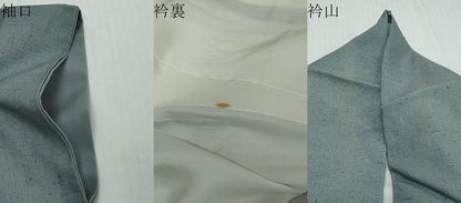 平和屋着物●色留訪問着　紬地　刺繍　草花文　正絹　逸品　DABI2767ud