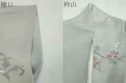 平和屋着物●訪問着　破れ色紙草花文　暈し染め　金彩　正絹　逸品　DABI2768ud