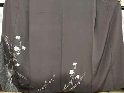 平和屋着物●訪問着　草花文　暈し染め　金彩　正絹　逸品　DABI2772ud