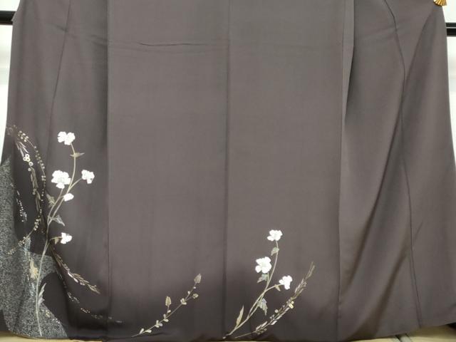 平和屋着物●訪問着　草花文　暈し染め　金彩　正絹　逸品　DABI2772ud