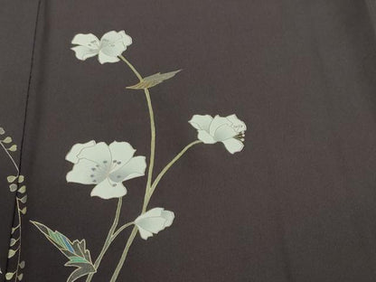 平和屋着物●訪問着　草花文　暈し染め　金彩　正絹　逸品　DABI2772ud