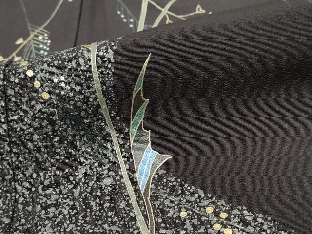平和屋着物●訪問着　草花文　暈し染め　金彩　正絹　逸品　DABI2772ud