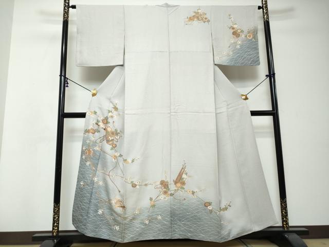 平和屋着物●訪問着　楽器草花文　暈し染め　金彩　正絹　逸品　DABI2779ud