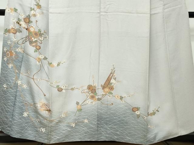 平和屋着物●訪問着　楽器草花文　暈し染め　金彩　正絹　逸品　DABI2779ud