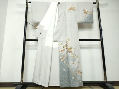 平和屋着物●訪問着　楽器草花文　暈し染め　金彩　正絹　逸品　DABI2779ud