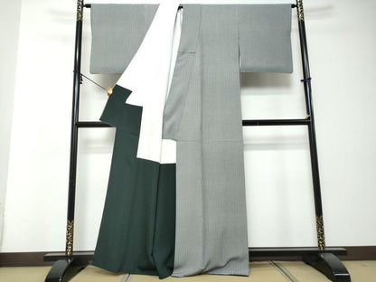 平和屋着物●紺屋二代目保科　江戸小紋　変わり縞　正絹　逸品　DABI2780ud