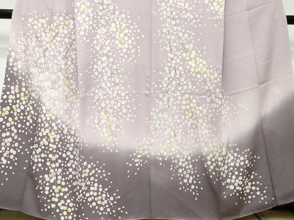 平和屋着物●訪問着　作家物　駒刺繍　枝花文　暈し染め　金彩　さが美扱い　正絹　逸品　DABI2782ud