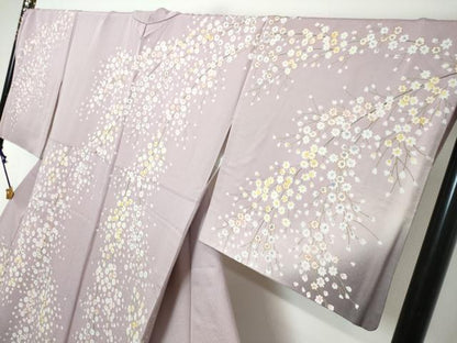 平和屋着物●訪問着　作家物　駒刺繍　枝花文　暈し染め　金彩　さが美扱い　正絹　逸品　DABI2782ud