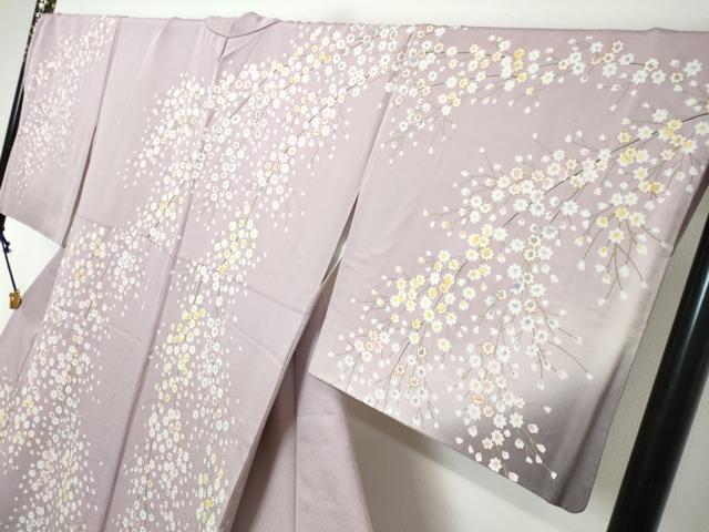 平和屋着物●訪問着　作家物　駒刺繍　枝花文　暈し染め　金彩　さが美扱い　正絹　逸品　DABI2782ud