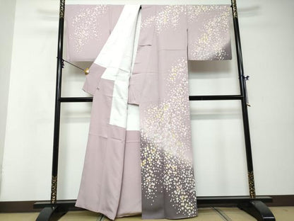 平和屋着物●訪問着　作家物　駒刺繍　枝花文　暈し染め　金彩　さが美扱い　正絹　逸品　DABI2782ud