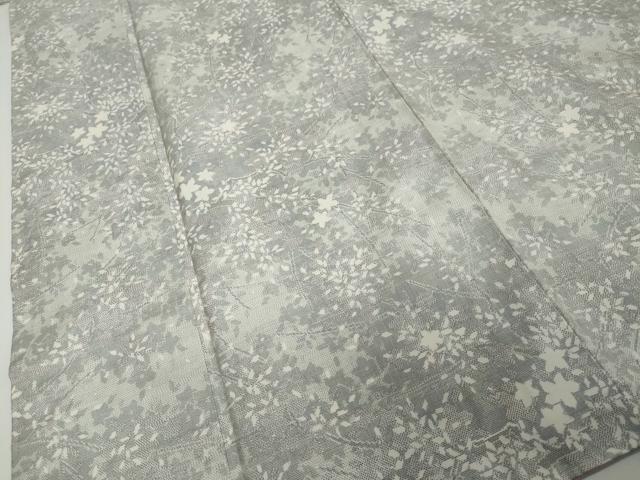 平和屋着物●本場大島紬　白大島　枝花文　正絹　逸品　DABI2786ud
