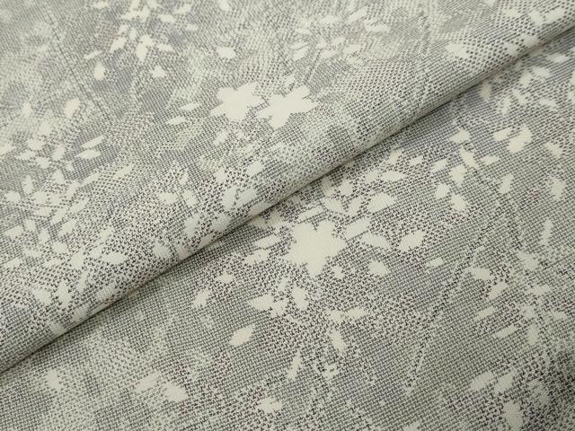平和屋着物●本場大島紬　白大島　枝花文　正絹　逸品　DABI2786ud