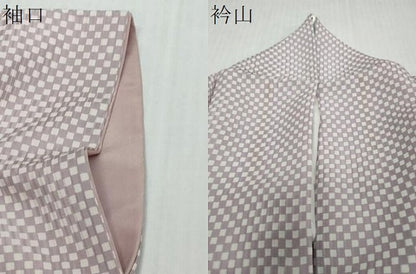平和屋着物●上質な小紋　変わり格子文　正絹　逸品　DABI2791ud