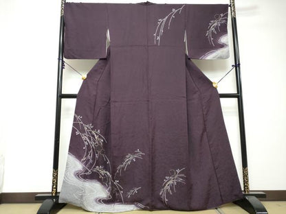平和屋着物●訪問着　雪輪鹿の子草花文　暈し染め　金彩　正絹　逸品　DABI2796ud