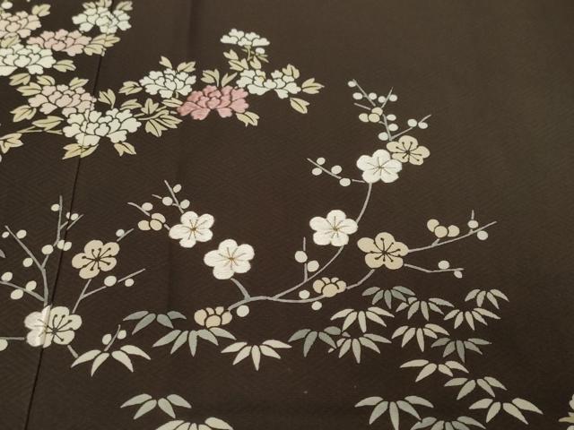 平和屋着物●訪問着　刺繍　草花文　正絹　逸品　DABI2798ud