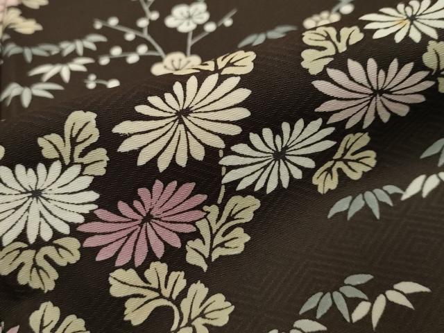 平和屋着物●訪問着　刺繍　草花文　正絹　逸品　DABI2798ud