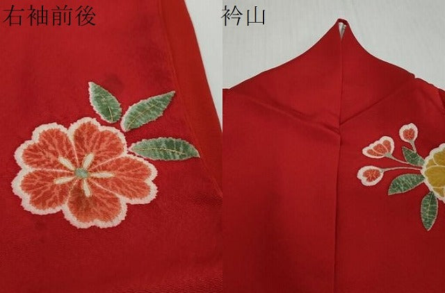 平和屋着物●豪華振袖　御所車草花文　暈し染め　金彩　正絹　逸品　DABI2800ud