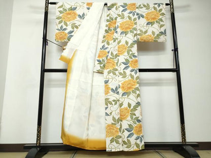 平和屋着物●上質な小紋　牡丹唐草文　金彩　正絹　逸品　DABI2804ud