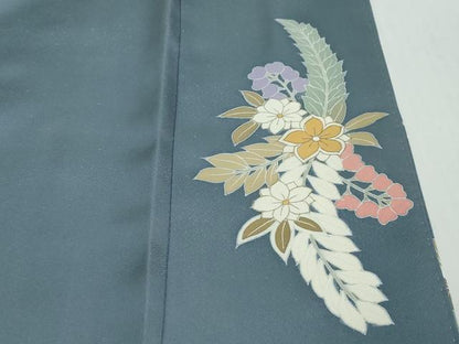 平和屋着物●訪問着　草花文　金彩　正絹　逸品　DABI2806ud