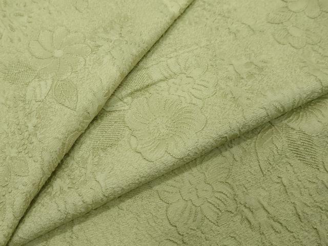 平和屋着物●上質な色無地　辻が花地紋　若菜色　正絹　逸品　未使用　DABI2807ud