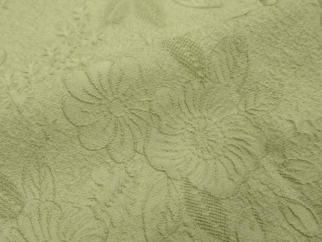 平和屋着物●上質な色無地　辻が花地紋　若菜色　正絹　逸品　未使用　DABI2807ud