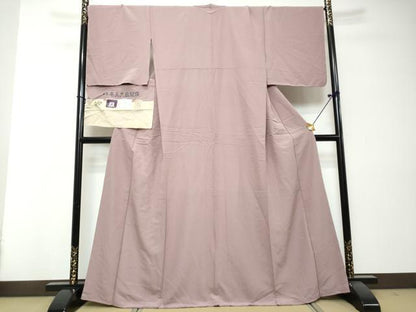 平和屋着物●上質な色無地　本場奄美大島泥染　梅鼠色　赤塚次男作　証紙付き　正絹　逸品　DABI2808ud