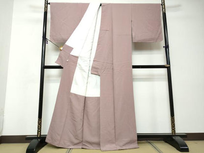 平和屋着物●上質な色無地　本場奄美大島泥染　梅鼠色　赤塚次男作　証紙付き　正絹　逸品　DABI2808ud