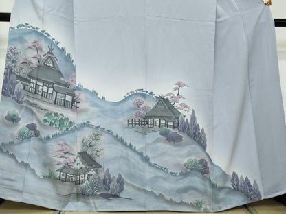 平和屋着物●訪問着　遠山風景文　暈し染め　正絹　逸品　DABI2811ud