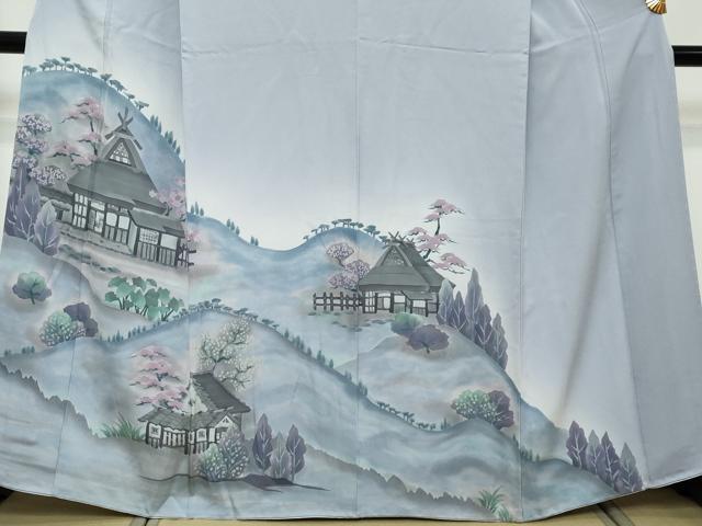 平和屋着物●訪問着　遠山風景文　暈し染め　正絹　逸品　DABI2811ud