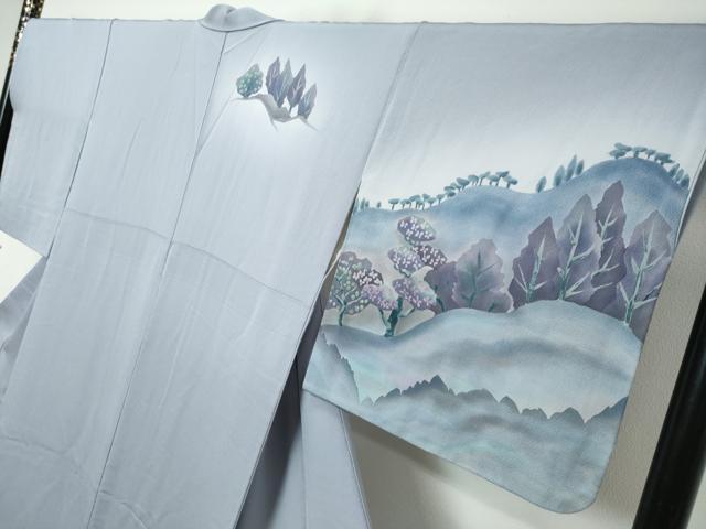 平和屋着物●訪問着　遠山風景文　暈し染め　正絹　逸品　DABI2811ud