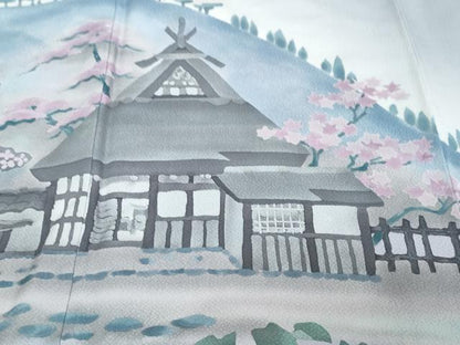 平和屋着物●訪問着　遠山風景文　暈し染め　正絹　逸品　DABI2811ud