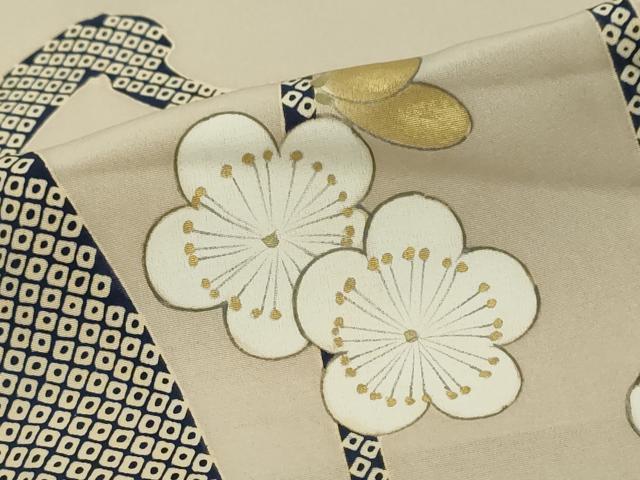 平和屋着物●訪問着　鹿の子枝梅文　金彩　正絹　逸品　DABI2813ud