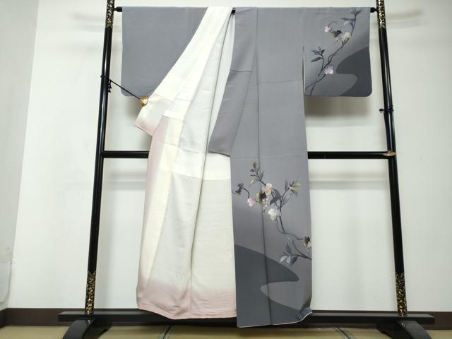 平和屋着物●訪問着　葡萄蔦の葉文　金銀彩　正絹　逸品　DABI2815ud