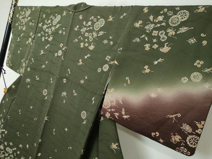平和屋着物●訪問着　宝尽くし文　暈し染め　金彩　正絹　逸品　DABI2816ud