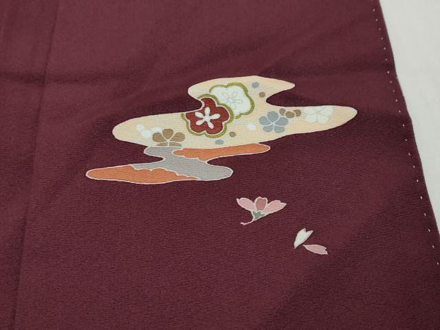 平和屋着物●訪問着　駒刺繍　エ霞草花文　金彩　正絹　逸品　DABI2818ud
