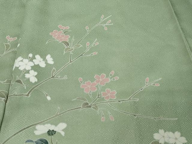 平和屋着物●訪問着　枝花文　暈し染め　正絹　逸品　DABI2821ud