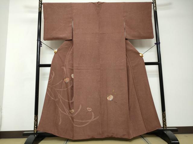 平和屋着物●訪問着　刺繍　橘　金糸　正絹　逸品　DABI2823ud