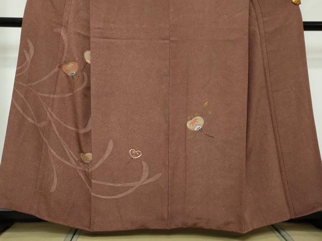 平和屋着物●訪問着　刺繍　橘　金糸　正絹　逸品　DABI2823ud