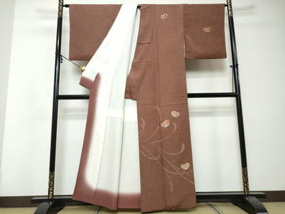 平和屋着物●訪問着　刺繍　橘　金糸　正絹　逸品　DABI2823ud