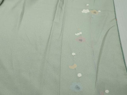 平和屋着物●訪問着　友禅　枝花文　シルエット　正絹　逸品　DABI2824ud