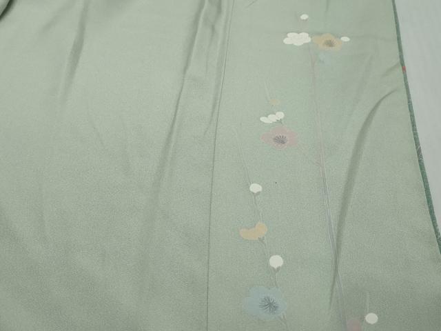 平和屋着物●訪問着　友禅　枝花文　シルエット　正絹　逸品　DABI2824ud
