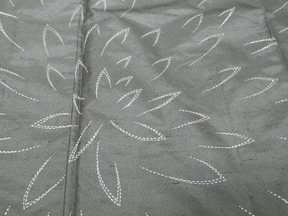 平和屋着物●訪問着　紬地　刺し子　総刺繍　乱菊　カラー胴裏：鉛色　正絹　逸品　DABI2835ud