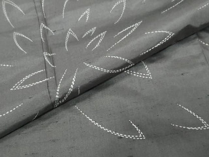 平和屋着物●訪問着　紬地　刺し子　総刺繍　乱菊　カラー胴裏：鉛色　正絹　逸品　DABI2835ud
